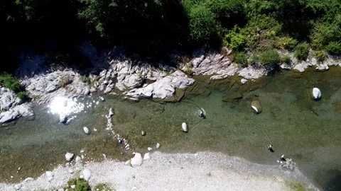 The swimmers of the abarines bridge Stock Footage 248161779