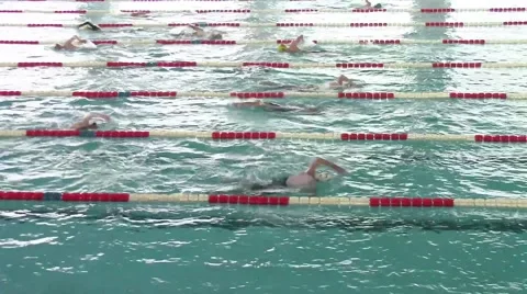 Swimmers competing Stock-Footage 47461315