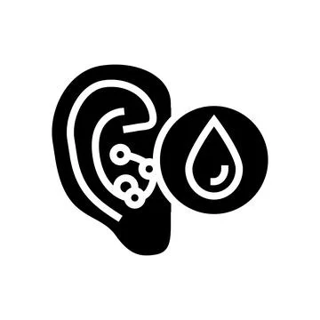 Swimmers ear glyph icon vector illustration Stock Illustration