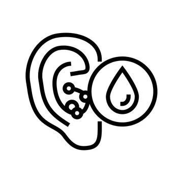 Swimmers ear line icon vector illustration Stock Illustration