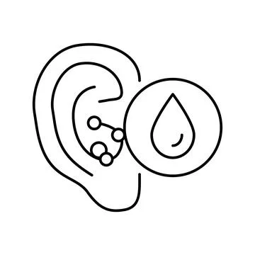 Swimmers ear line icon vector illustration Stock Illustration