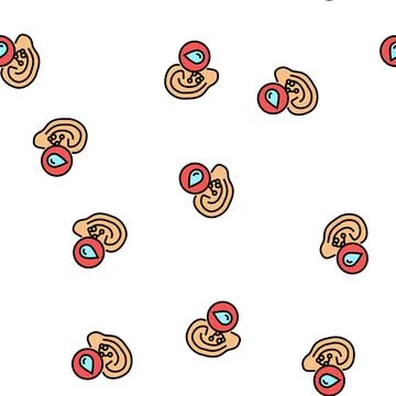Swimmers ear vector seamless pattern Stock Illustration