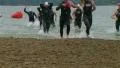 Swimmers Finish Race HD Footage