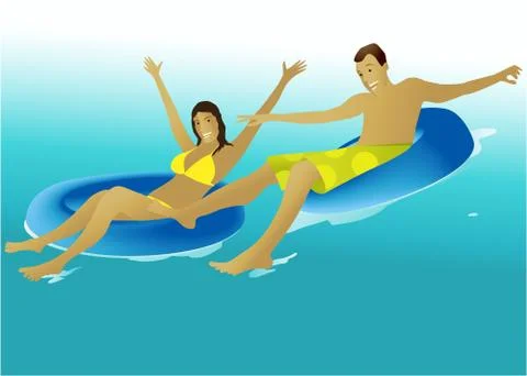 Swimmers Stock Illustration