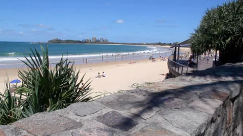 Swimmers At Mooloolaba Beach Stock Footage 34125705
