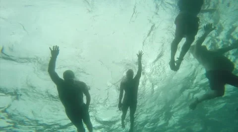 Swimmers in Ocean, underwater Video stock 52372270
