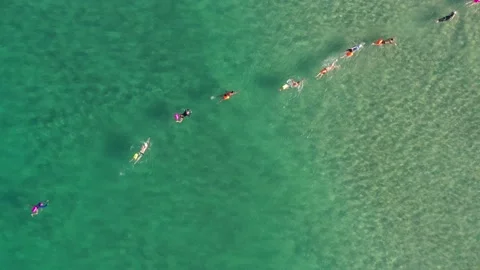 Swimmers in the open sea Stock Footage 167423718