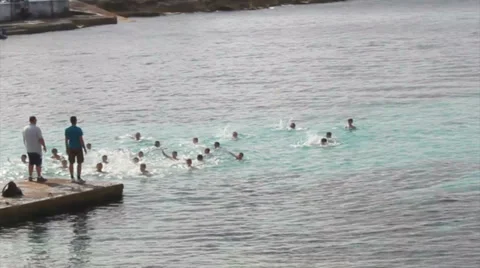 Swimmers in sea Stock Footage 37328345