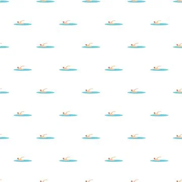 Swimmers training in water flat design pattern 스톡 일러스트