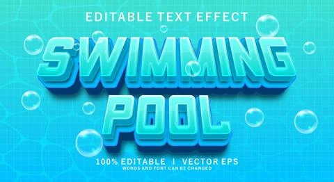 Swimmig pool vector text effect with modern style design Stock Illustration