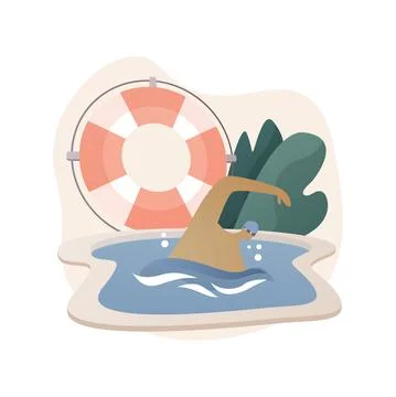 Swimming abstract concept vector illustration. Stock Illustration