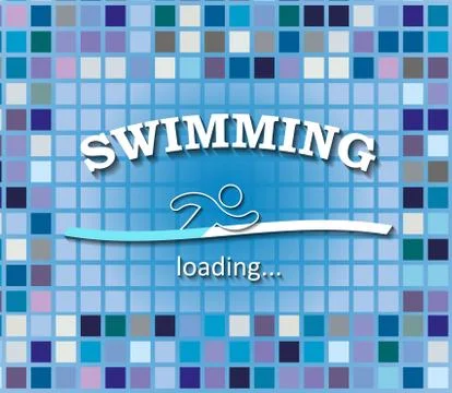 Swimming activity is loading Stock Illustration