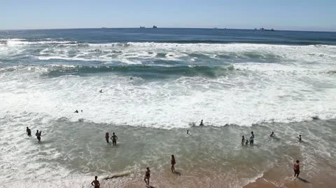 Swimming at the beach Stock Footage 11406174