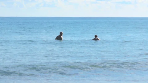 Swimming at the beach Stock Footage 39749115