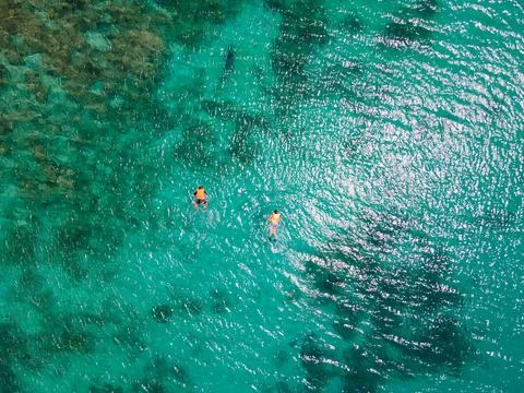 Swimming on the Beach in Nusa Penida Stock Photos