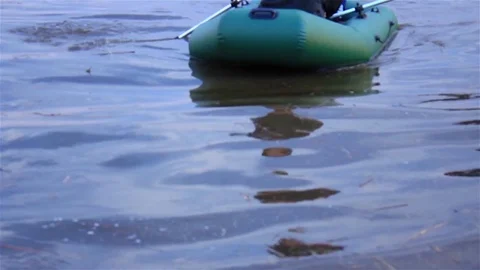 The swimming-up boat Stock Footage 74965764