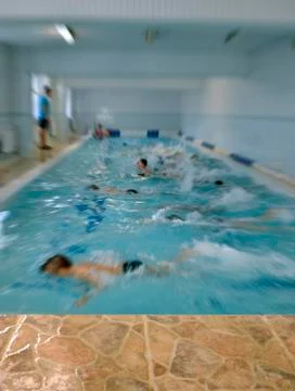 Swimming bokeh effect lessons Stock Photos