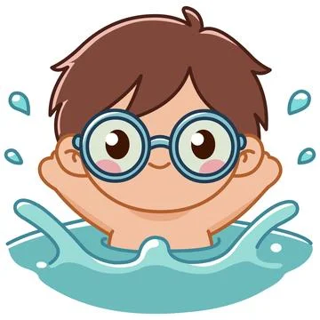 Swimming Boy Illustrazione stock