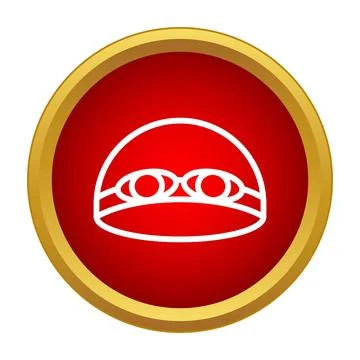 Swimming cap and goggles icon in red circle Stock Illustration