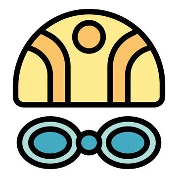 Swimming cap and goggles promoting water safety and active lifestyle Stock Illustration