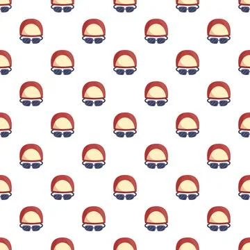 Swimming cap and goggles seamless pattern background Stock Illustration