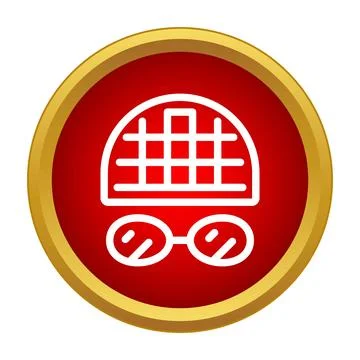 Swimming cap goggles icon representing water sports gear Stock Illustration