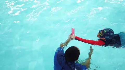 Swimming Class in the pool Stock Footage 141525151