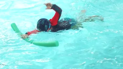 Swimming Class Slow Motion Stock Footage 141525196