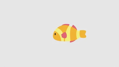 Swimming clownfish. 2D animation video. Stock Footage 252180539