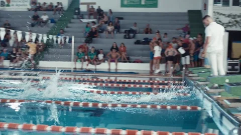 Swimming competition Stock Footage