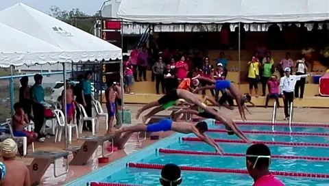 Swimming competition Video stock 106803304