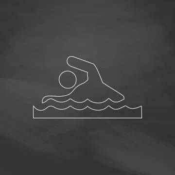 Swimming computer symbol 스톡 일러스트