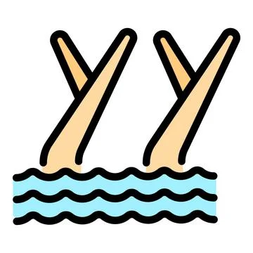 Swimming dancing icon vector flat Illustrazione stock