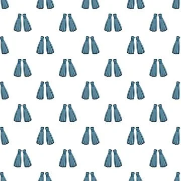 Swimming fins seamless pattern for diving and water sports Stock Illustration