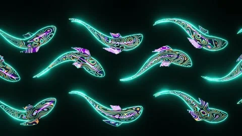 Swimming Fish Artistic Design Pattern Loop Stock Footage 222222454