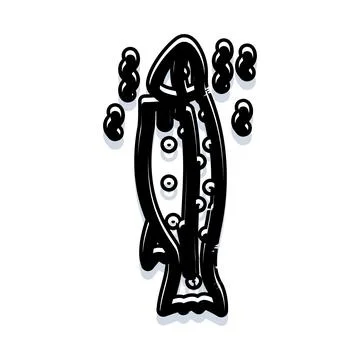 Swimming fish vector illustration with abstract background elements 库存插图