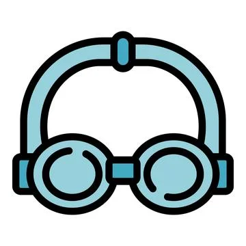 Swimming glasses icon vector flat Stock Illustration