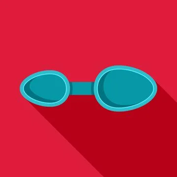 Swimming goggles icon with long shadow illustration Stock Illustration