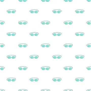 Swimming goggles repeat pattern on white background Stock Illustration