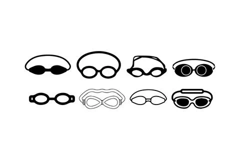 Swimming goggles vector icon set collection. Vector illustration design. Stock Illustration
