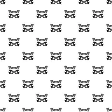 Swimming goggles vector seamless repeating pattern design Stock Illustration