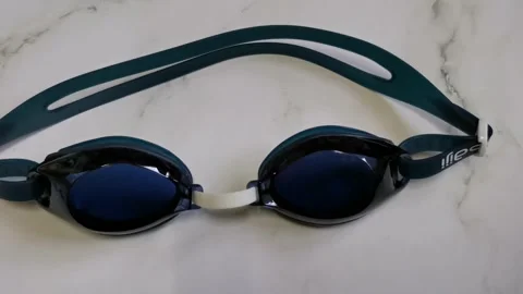 Swimming Goggles on White Background Stock Footage 170028544