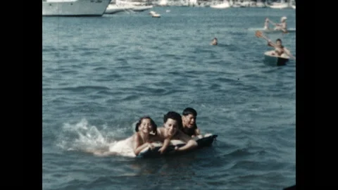 Swimming in the Harbor 1948 Stock Footage 167737945