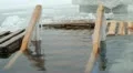 Swimming in the ice-hole on the river HD Footage