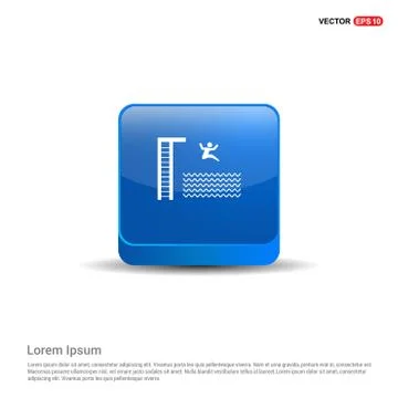 Swimming Icon - 3d Blue Button イラスト素材