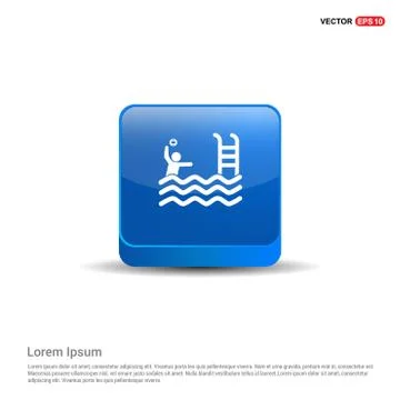 Swimming Icon - 3d Blue Button Illustrazione stock