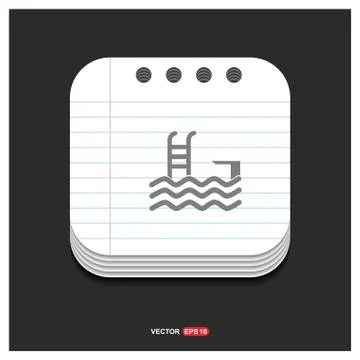 Swimming Icon Gray icon on Notepad Style template Vector EPS 10 Free Icon Stockillustratie