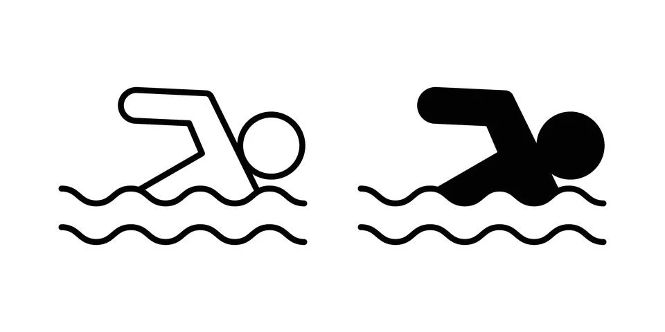 Swimming icon or illustration vector symbols Stock Illustration