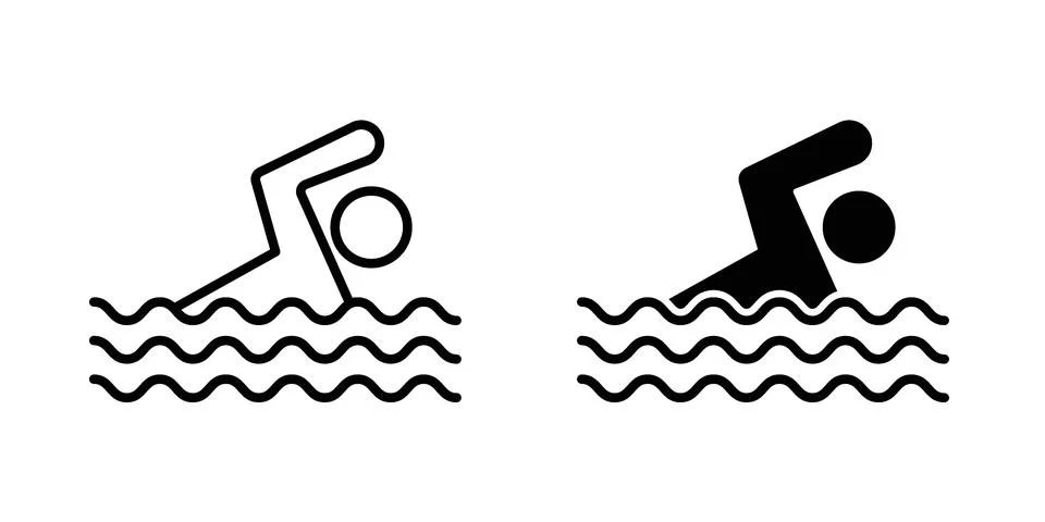 Swimming icon vector design illustrations Stock Illustration