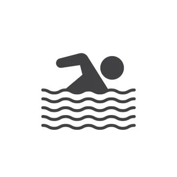 Swimming icon vector, filled flat sign, solid pictogram Stock Illustration